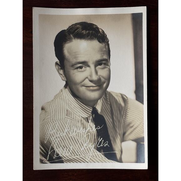 LEW AYRES AMERICAN ACTOR Sepia 5x7 Photo Signed - Picture 1 of 3
